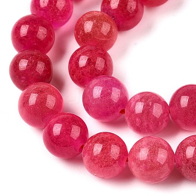 Dyed Natural White Jade Beads Strands G-T138-8mm-210-36-1