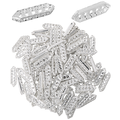 100Pcs Alloy Crystal Rhinestone Spacers Bars FIND-CA0009-71B-1
