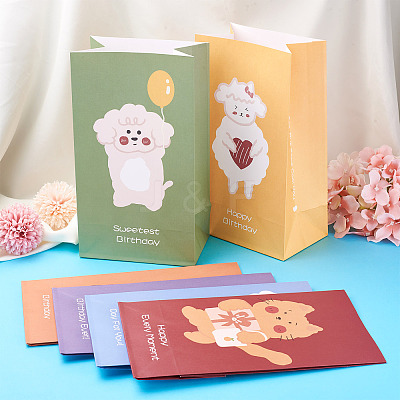 12Pcs 6 Style Rectangle Paper Bags CARB-MB0001-05-1