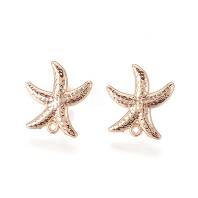 Brass Stud Earring Findings KK-F809-15KCG-1