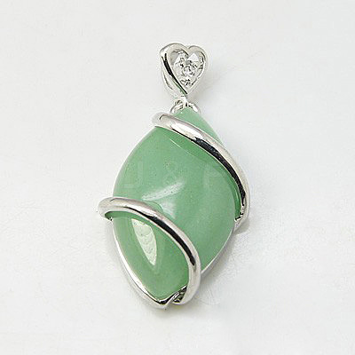 Natural Green Aventurine Pendants G-G073-2-1