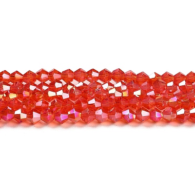 Transparent Electroplate Glass Beads Strands GLAA-F029-4mm-A14-1