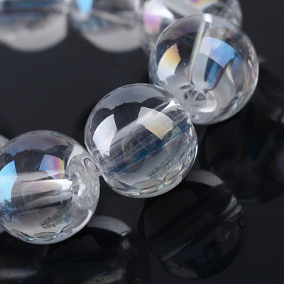 Electroplate Glass Beads Strands EGLA-Q062-8mm-A09-1