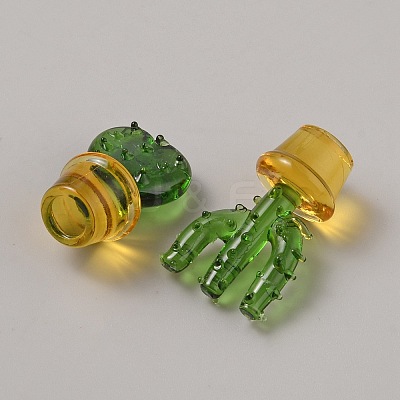 Glass Cactus Display Decorations DJEW-WH20003-01A-1