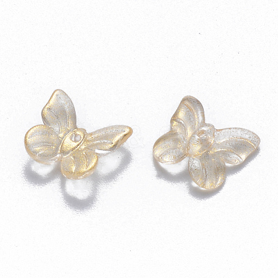 Transparent Spray Painted Glass Charms GLAA-T016-21C-1