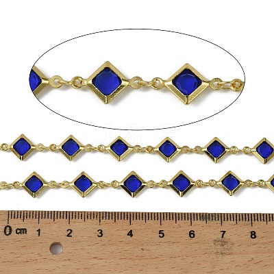Brass Glass Rhombus Link Chains CHC-R001-05G-01-1