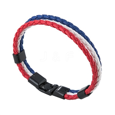 PU Leather Triple Layer Multi-strand Bracelets PW-WG47313-06-1