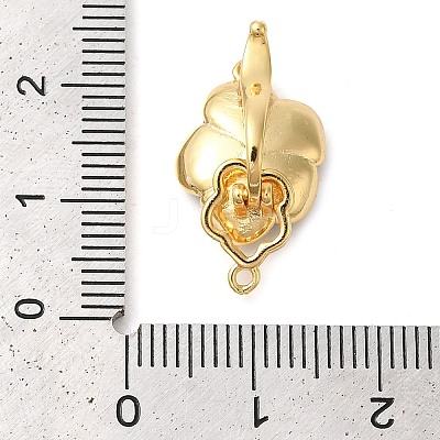 Brass with Black Enamel Fold Over Clasps KK-G505-20G-1