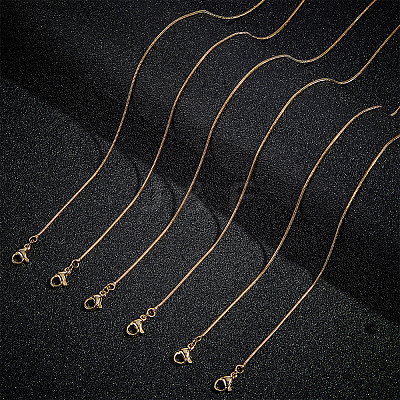 6Pcs Brass Snake Chain Necklaces Set for Men Women MAK-BBC0001-07-1