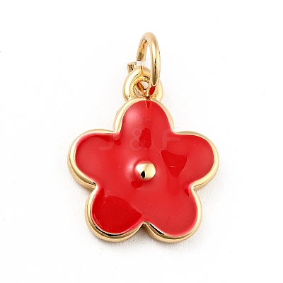 Rack Plating Brass Enamel Charms KK-G387-09G-02-1