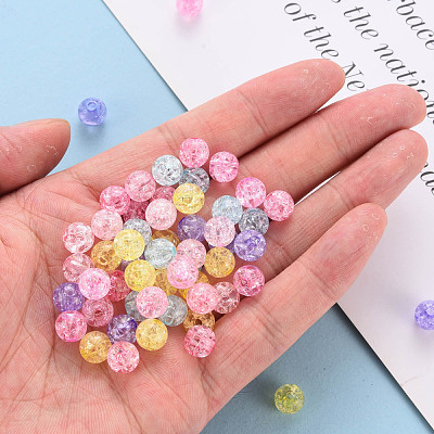 Transparent Crackle Acrylic Beads MACR-S370-G8mm-1