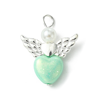50Pcs Heart Acrylic Pendants PALLOY-JF02975-1