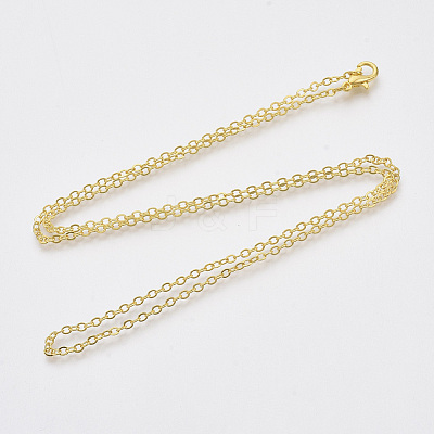 Brass Cable Chains Necklaces X-MAK-N029-01G-1