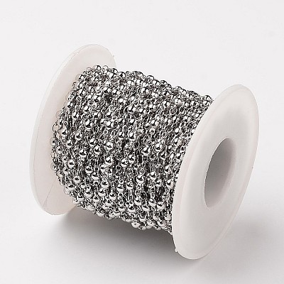 Tarnish Resistant 304 Stainless Steel Ball Link Chains CHS-L015-39-1