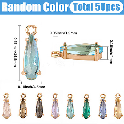 50Pcs Faceted Glass Pendants GLAA-SC0002-79-1