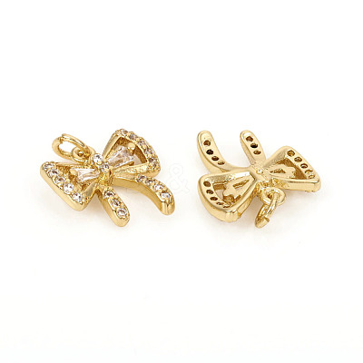 Brass Micro Pave Cubic Zirconia Charms ZIRC-L096-07G-1
