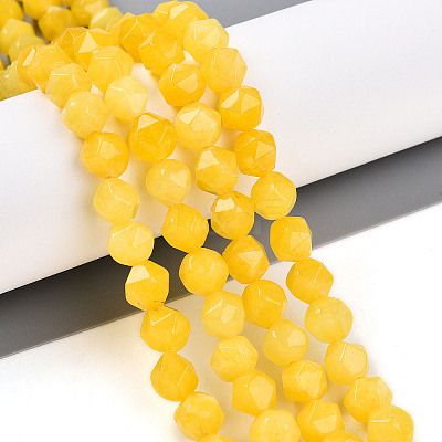Dyed Natural White Jade Beads Strands G-T139-8mm-46S-1