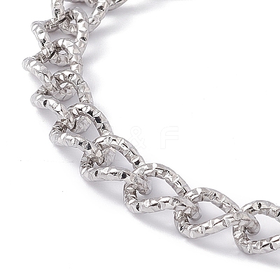 Tarnish Resistant 304 Stainless Steel Curb Chain Bracelet with Toggle Clasp for Women BJEW-E017-01P-1