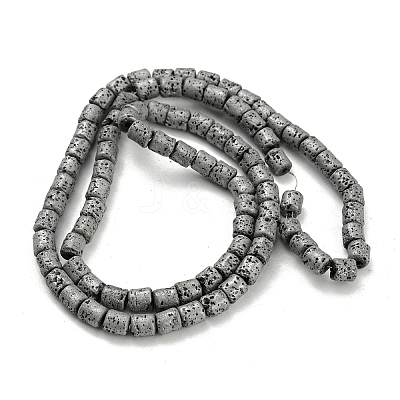 Electroplated Natural Lava Rock Beads Strands G-Z032-J04-12C-1