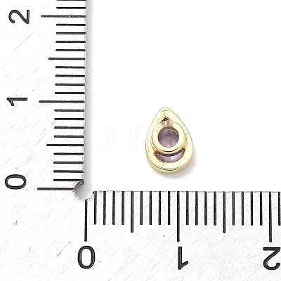 Teardrop Brass Micro Pave Cubic Zirconia Cabochons KK-P345-13G-B03-1