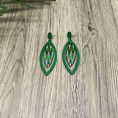 Wood Stud Dangle Earrings WG18F0D-03-1