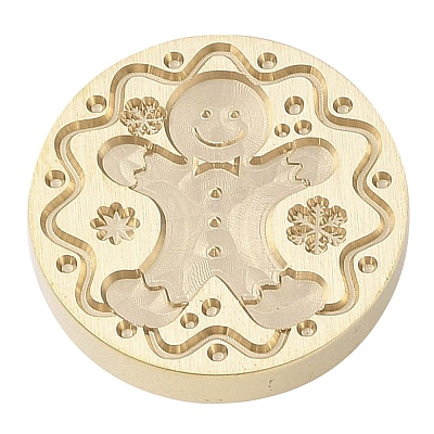 Christmas Series Wax Seal Brass Stamp Head AJEW-M037-01G-21-1
