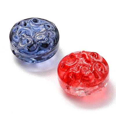 35Pcs Transparent Spray Painted Glass Beads GLAA-YW0001-61-1
