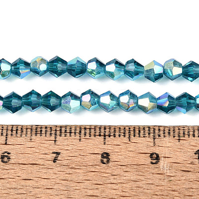 AB Color Plated Transparent Glass Beads Strands GLAA-G127-01-02I-1