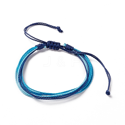 4Pcs 4 Style Alloy & Glass Braided Bead Bracelets Set BJEW-B065-09C-1