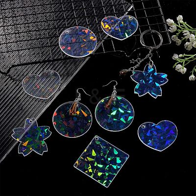 16Pcs 4 Style Transparent Acrylic Pendants FIND-NB0002-58-1