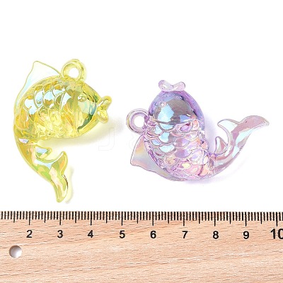 Electroplate Transparent UV Plating Acrylic Pendants OACR-I014-24-1