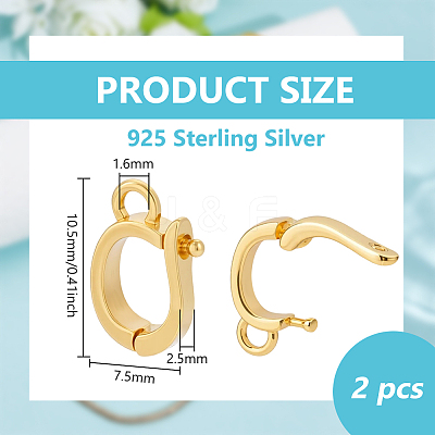 925 Sterling Silver Twister Clasps STER-BC0004-33G-1