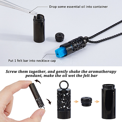 2Pcs 2 Styles Stainless Steel Perfume Bottle Necklaces NJEW-FH0001-30B-1