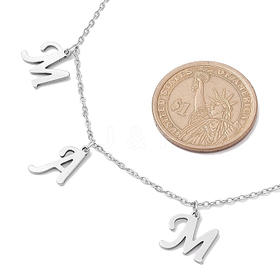 Mother's Day 304 Stainless Steel Letter MAMA Pendant Necklace NJEW-JN04702-02-1