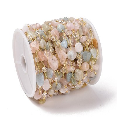 Handmade Natural Morganite Beaded Chains CHC-I031-11A-1