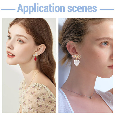 4 Pairs 2 Styles Brass Micro Pave Clear Cubic Zirconia Stud Earring Findings KK-TA0002-63-1