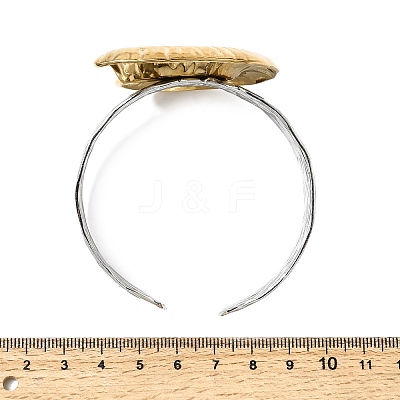 Hammered 304 Stainless Steel Cuff Bangles for Women BJEW-Z177-01GP-05-1