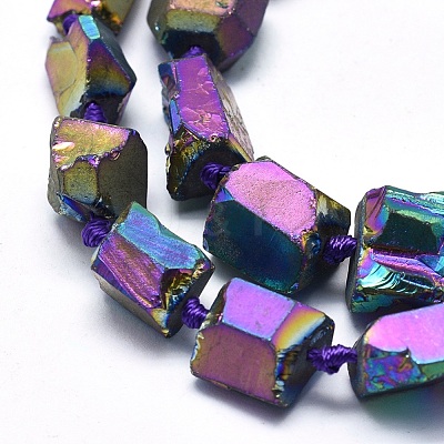 Electroplated Natural Quartz Crystal Beads Strands G-O164-10E-1