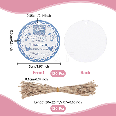 60Pcs Round Paper Thank You Gift Tags DIY-WH0591-553-1