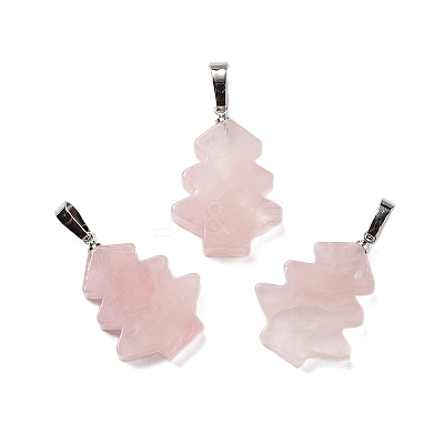 Natural Rose Quartz Pendants G-A203-01J-P-1