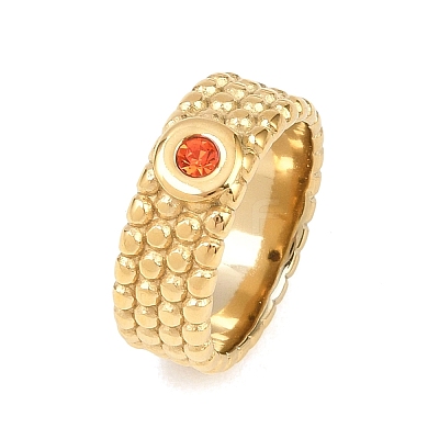 304 Stainless Steel Cubic Zirconia Finger Rings RJEW-F203-03G-02-1