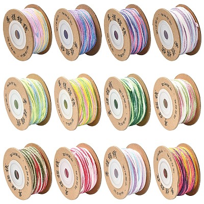 4 Rolls 4 Colors Segment Dyed Macrame Cotton Cord OCOR-YW0001-27C-1