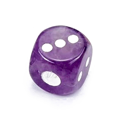 Natural Amethyst Carved Cube Dice PW-WG57879-01-1
