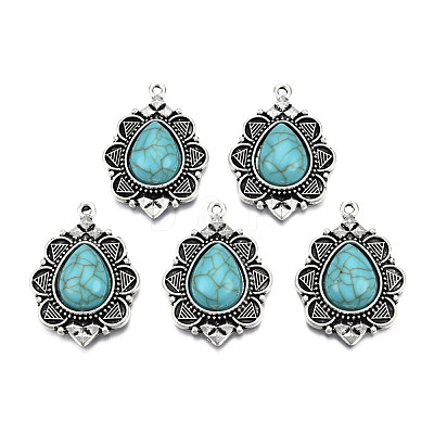 Tibetan Style Alloy Pendants PALLOY-R113-003-RS-1