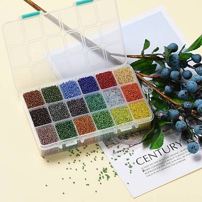 FGB 450G 18 Colors 12/0 Grade A Round Glass Seed Beads SEED-JP0012-15-2mm-1