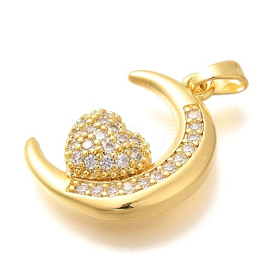 Brass Micro Pave Cubic Zirconia Pendants ZIRC-D275-04G-1