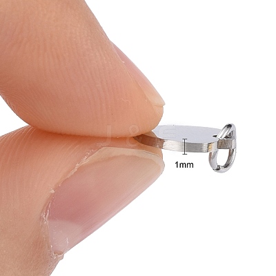 Tarnish Resistant 201 Stainless Steel Stamping Blank Tag Charms STAS-S105-T617-1-1