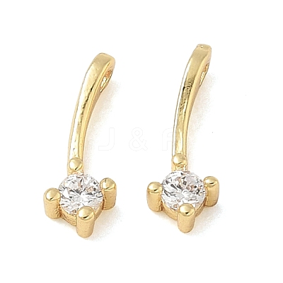 Brass Pave Clear Cubic Zirconia Charms CU-CBA9FFD-11G-08-1