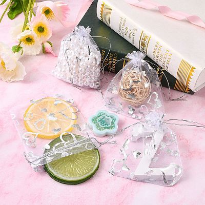 Heart Printed Organza Bags OP-R022-10x12-03-1