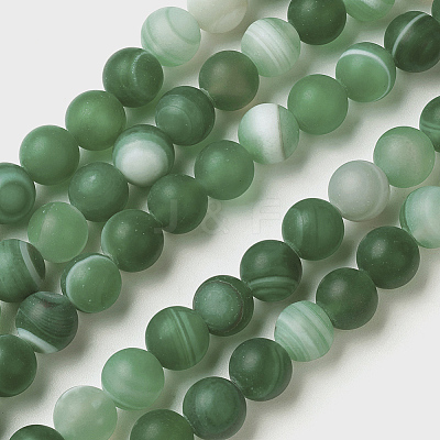 Natural Grade A Striped Agate/Banded Agate Beads Strands G-E478-08-6MM-1